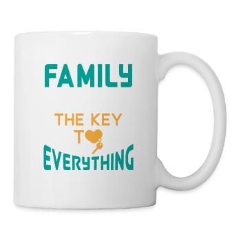 Family is the key to everything lovely & cute - Mug - white - Right