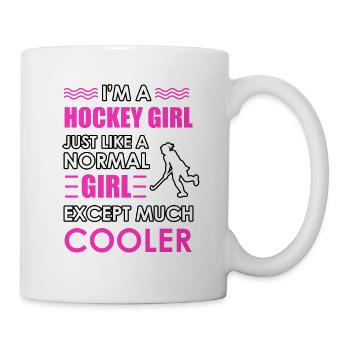 Je suis une fille de hockey jouant comme une fille normale - Mug blanc - blanc - Droite