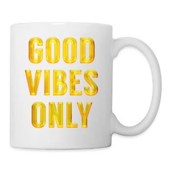 Nur gute Schwingungen. Motivationsgeschenke für Freunde - Tasse - Weiß - Rechts