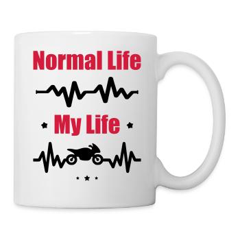 Ma vie c'est la moto, motard, motarde - Mug blanc - blanc - Droite