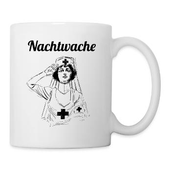 Nachtwache Shirt für Krankenschwester - Tasse - Weiß - Rechts