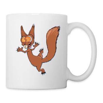 Verrücktes Eichhörnchen - Tasse - Weiß - Rechts