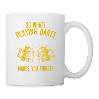 Dart Shirt · Darts · Dartpfeil · Darten · Geschenk - Tasse - Weiß - Rechts