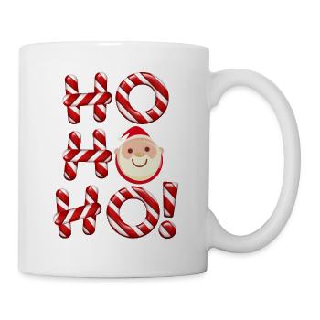 HO HO HO Weihnachtsmotiv - Tasse - Weiß - Rechts