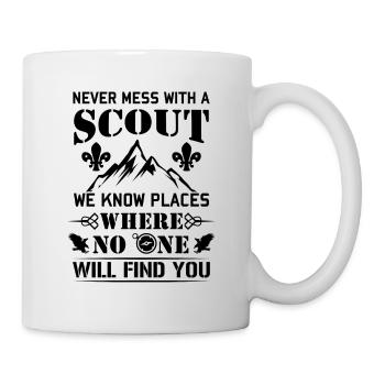 Never mess with a Scout no one will find you - Mug blanc - blanc - Droite