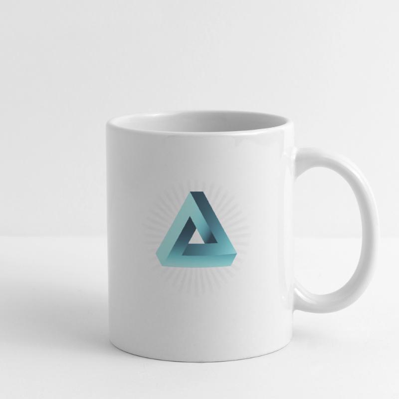 illusion illuminati triangle pyramide nerd maths Mug blanc