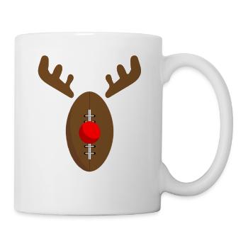 Reindeer Football Christmas - Rentier Football - Tasse - Weiß - Rechts