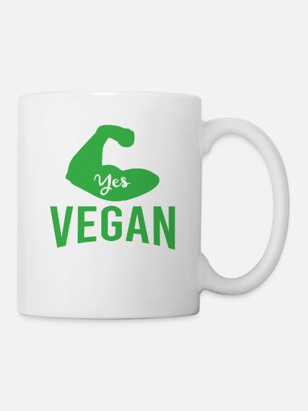 OUI végétarien végétalien nous pouvons maintenant nouveau noël pas cher rev - Mug blanc - blanc