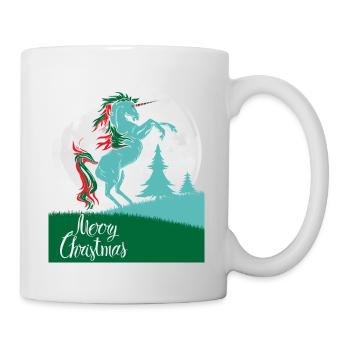 cadeau shirt licorne Joyeux Noël - Mug blanc - blanc - Droite