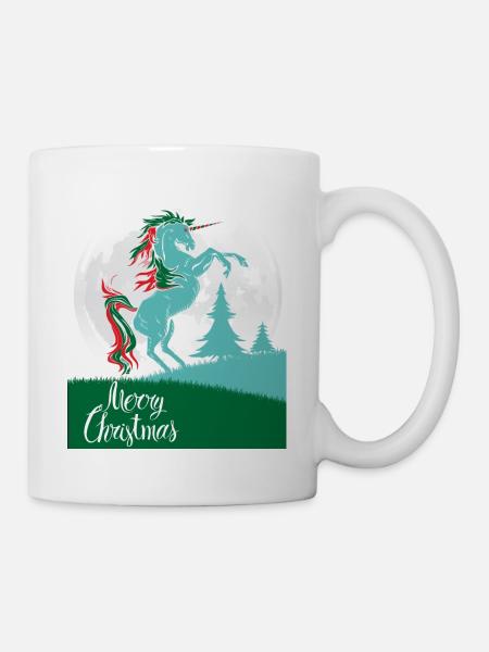 Einhorn Frohe Weihnachten Shirt Geschenk - Tasse - Weiß