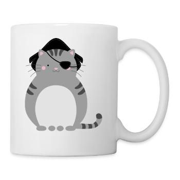 Piraten-Katze - Tasse - Weiß - Rechts