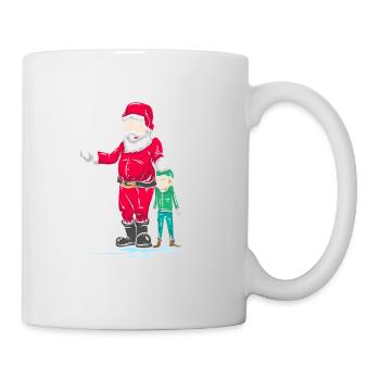 Santa I Touch My Elf Weihnachten Humor Geschenk - Tasse - Weiß - Rechts