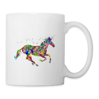 Magisches Glitzer Muster Einhorn mit Sternstaub - Tasse - Weiß - Rechts