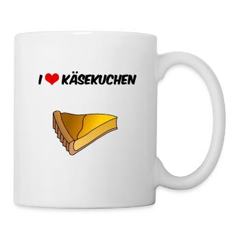 I Liebe Käsekuchen Gebäck Süßigkeiten Plunder - Tasse - Weiß - Rechts