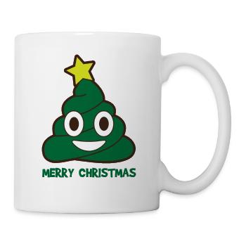 Poop Emoji Christmas Tree Merry Christmas Holiday - Mug - white - Right