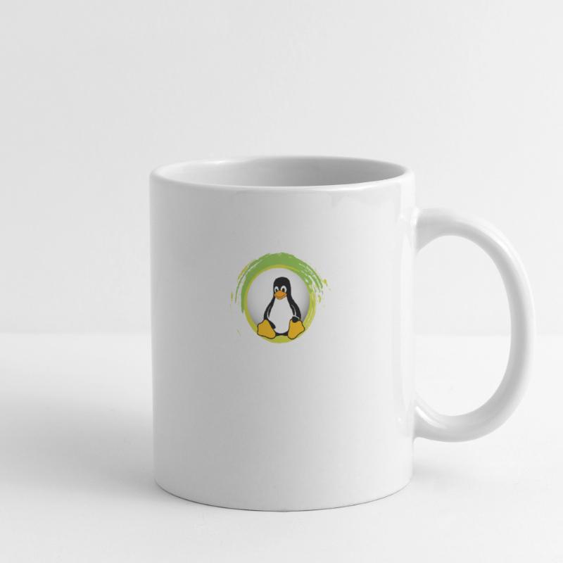 Computer System Penguin Nerd pc inside code admin Mug blanc