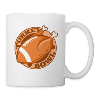 Truthahn-Schüssel-amerikanischer Fußball Erntedank - Tasse - Weiß - Rechts