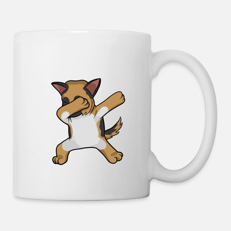 Schäferhund dabbing german sheperd - Tasse - Weiß