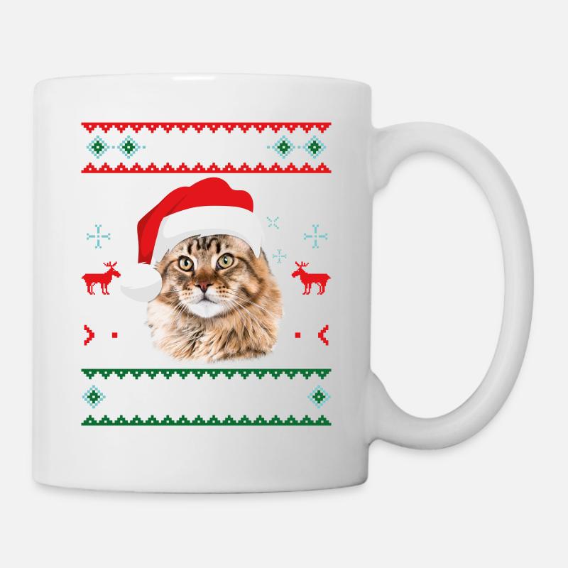 Meowy Noël Maine Coon Cat Joyeux Noël - Mug blanc - blanc