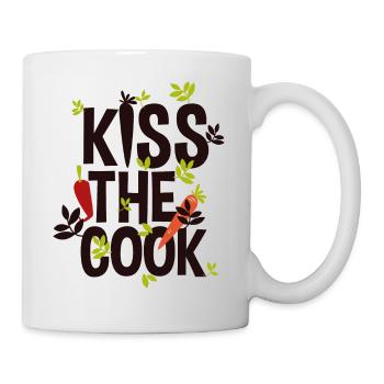 Embrassez le cuisinier - Avec l'amour et la cuisine chemise de cuisson - Mug blanc - blanc - Droite