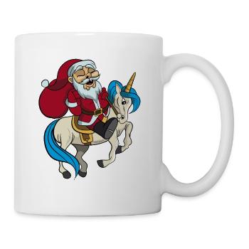 Santa rides on unicorn christmas gift - Mug - white - Right