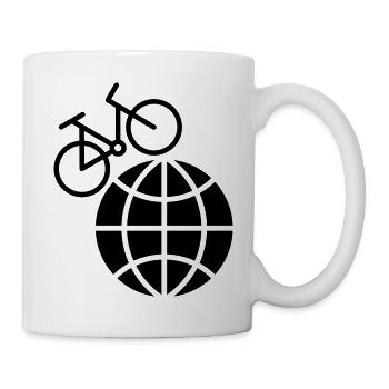 Fahrrad um die Welt - Tasse - Weiß - Rechts