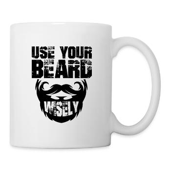Bart Beard Bärtig Vollbart Schnurrbart Schnauzer - Tasse - Weiß - Rechts