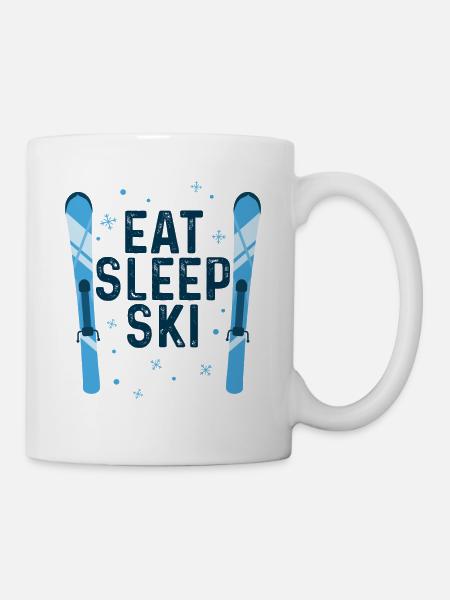 EAT SLEEP SKI - Tasse - Weiß