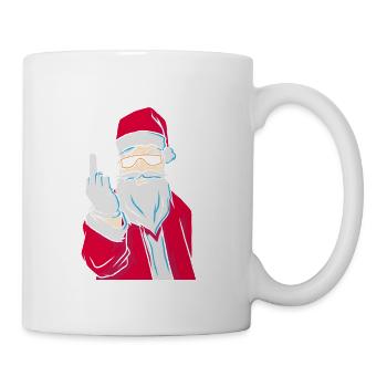 Santa middle finger Christmas gift - Mug - white - Right