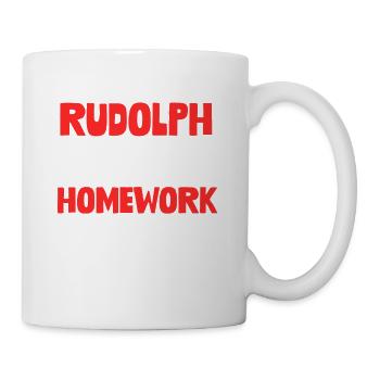 Rudolph aß meine Hausaufgaben-lustige Weihnachtsstimmungs-Wortspiel - Tasse - Weiß - Rechts