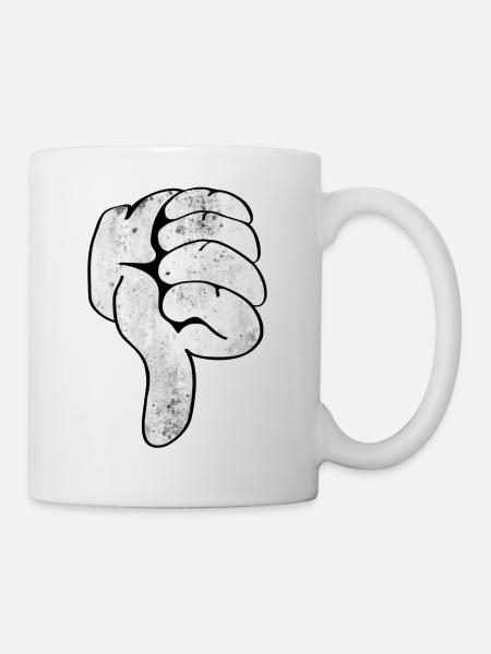 Daumen nach unten - Tasse - Weiß