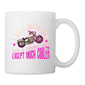 Ich bin ein Radfahrer Mom T-Shirt -Motorcyle Reiten - Tasse - Weiß - Rechts