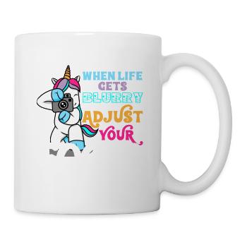 Unicorn photographer photographer gift camera - Mug - white - Right