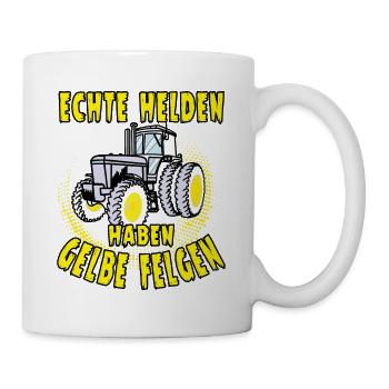 echte helden haben gelbe felgen 01 - Tasse - Weiß - Rechts