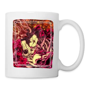 Flower and skull - Mug - white - Right