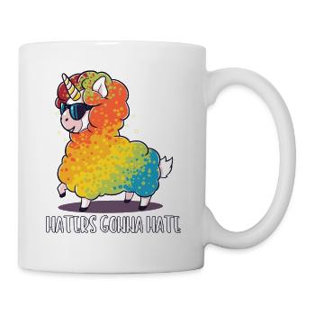 Lama Schaf Einhorn lustig Geschenk Geburtstag - Tasse - Weiß - Rechts