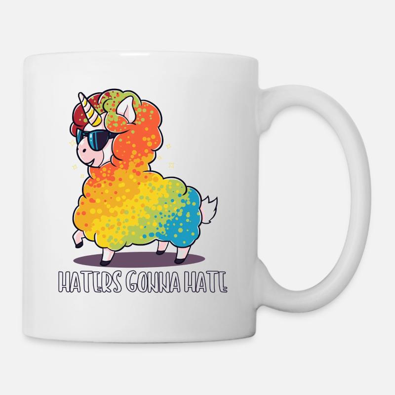 Lama Schaf Einhorn lustig Geschenk Geburtstag - Tasse - Weiß