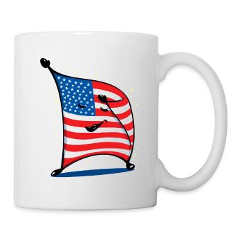 Dabbing USA flag funny humorous gift patriot - Mug - white - Right