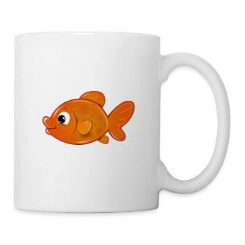 dessin mignon drôle de bande dessinée douce de poissons t-shirt - Mug blanc - blanc - Droite