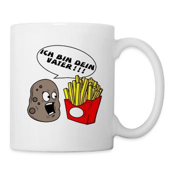 Star Kartoffel Pommes Frites Wars Vater Geschenk - Tasse - Weiß - Rechts