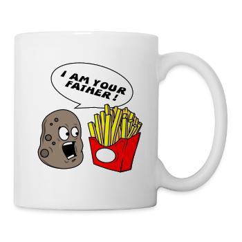 Star Kartoffel Pommes Frites Wars Vater Geschenk - Tasse - Weiß - Rechts