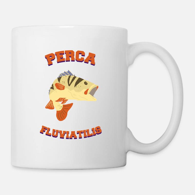 Latein Barsch Angler Geschenk - Tasse - Weiß