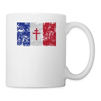 Distressed France Flag La Resistance Proud French - Mug - white - Right