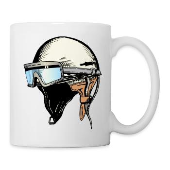 DDR Helm mit Brille - Tasse - Weiß - Rechts