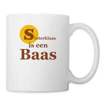 Sinterklaas is een Baas Dutch Netherlands Children - Mug - white - Right
