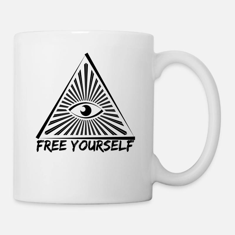 Anti-Illuminati Complot franc-maçon - Mug blanc - blanc