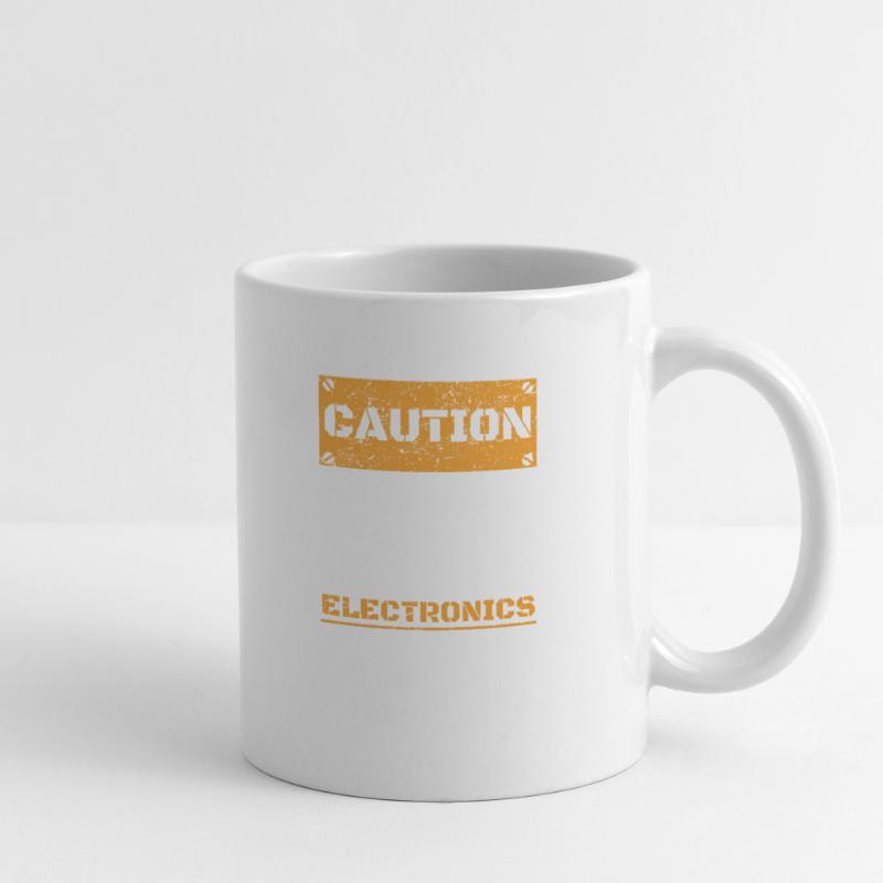 CAUTION WARNUNG TALK ABOUT HOBBY Electronics Tasse