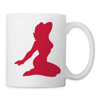 1 lady posing with a nice figure - Mug - white - Right