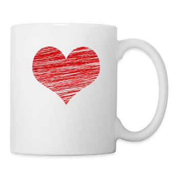 Saint Valentin - coeur romantique - Mug blanc - blanc - Droite