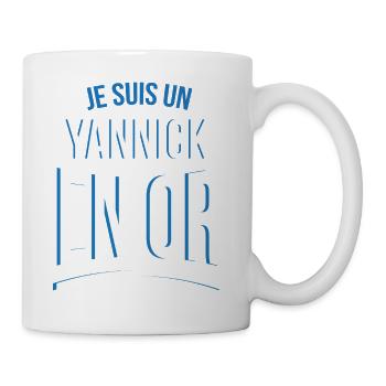 je suis un Yannick en or cadeau idée humour - Mug blanc - blanc - Droite